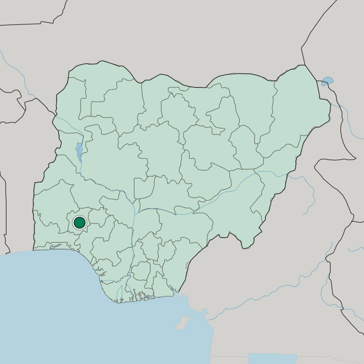 Map showing Ile-Ife — In Nigeria