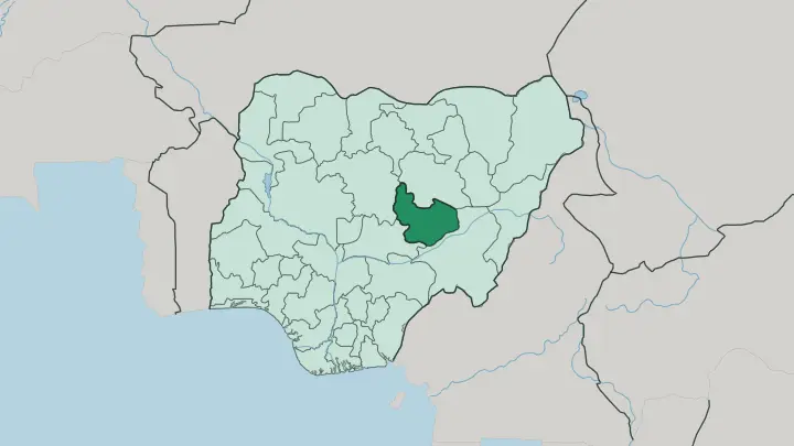 Map of Plateau State in Nigeria