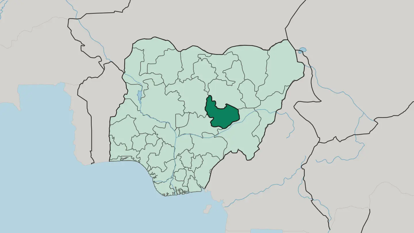 Map of Plateau State in Nigeria