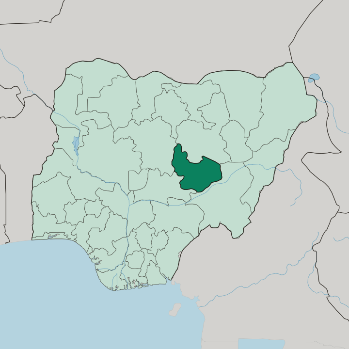 Map showing Plateau State — In Nigeria