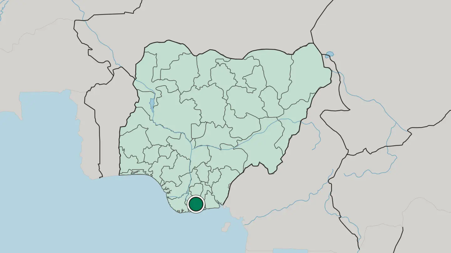 Map of Port Harcourt in Nigeria