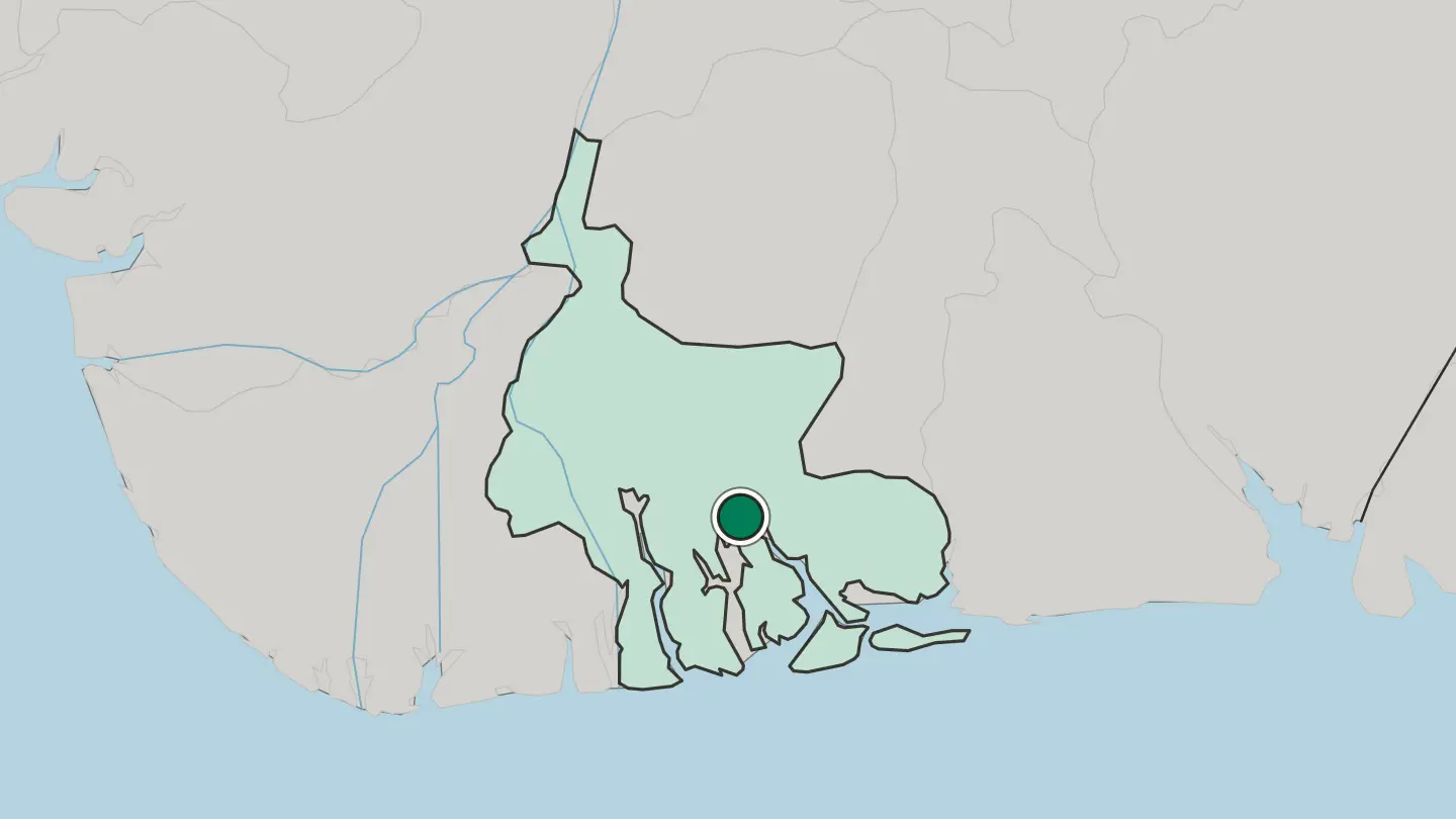 Map of Port Harcourt in Nigeria
