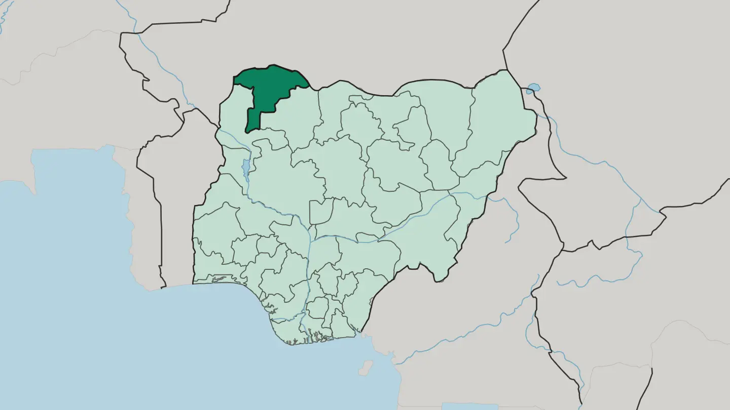 Map of Sokoto State in Nigeria