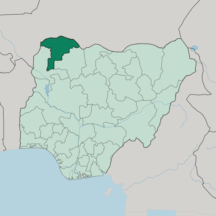 Map showing Sokoto State — In Nigeria