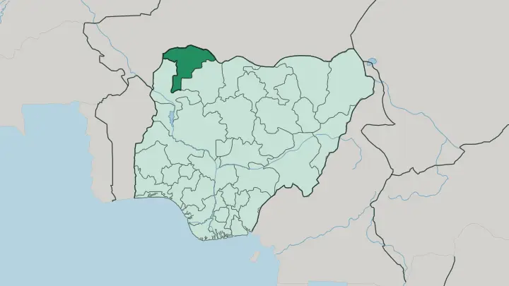 Map of Sokoto State in Nigeria