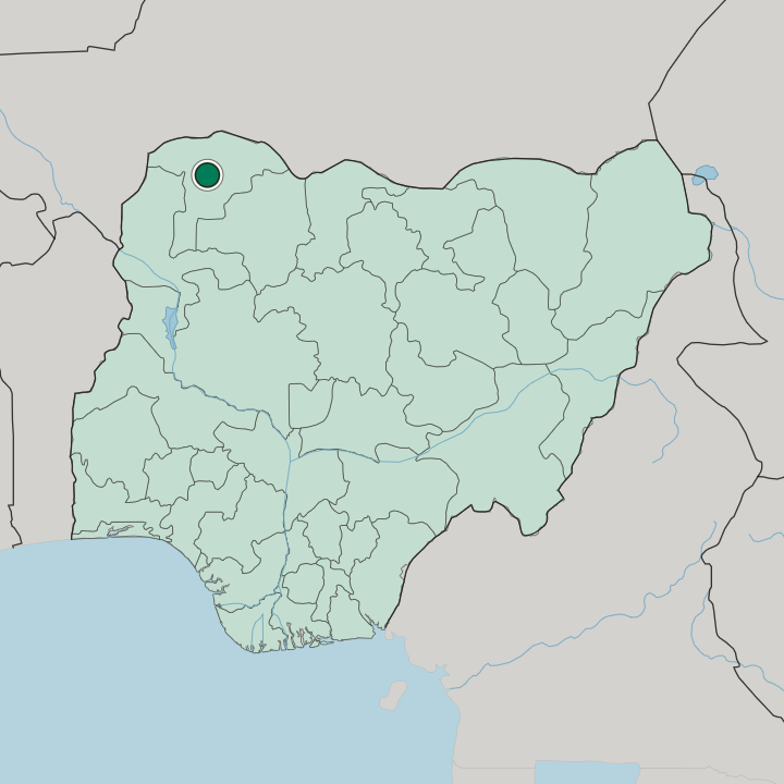 Map showing Sokoto — In Nigeria
