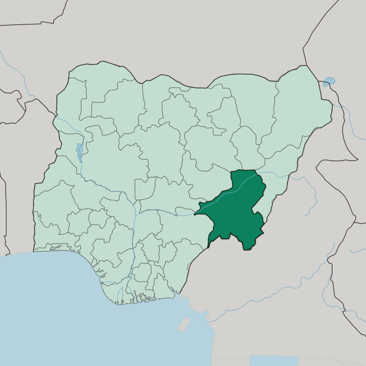 Map showing Taraba State — In Nigeria
