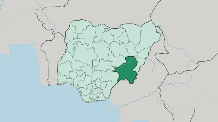 Map of Taraba State in Nigeria
