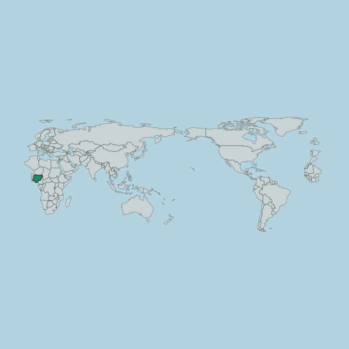 Map showing Nigeria — Worldwide