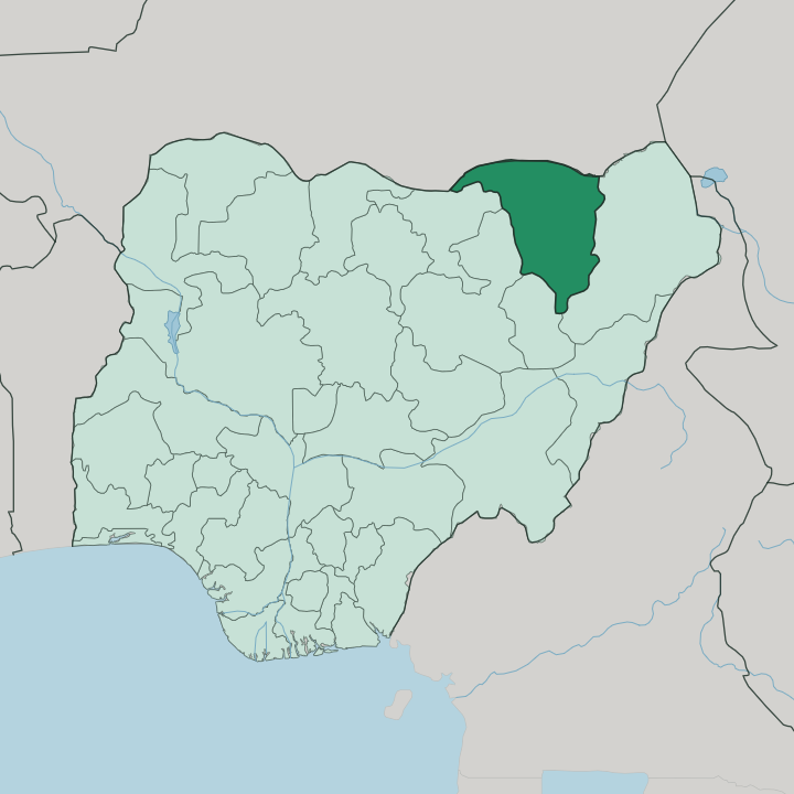 Map showing Yobe State — In Nigeria