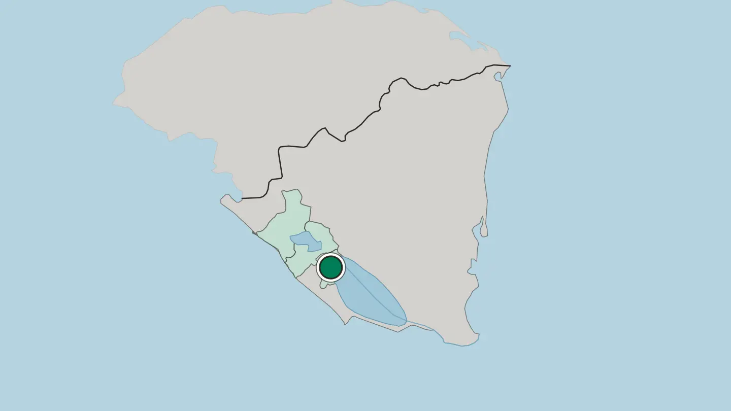 Map of Granada in Nicaragua