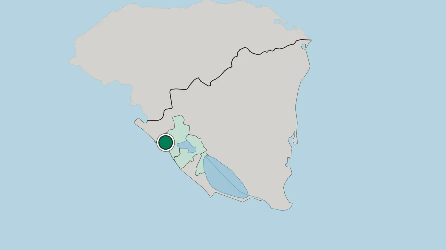 Map of León in Nicaragua