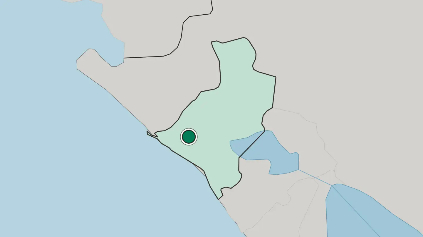 Map of León in Nicaragua
