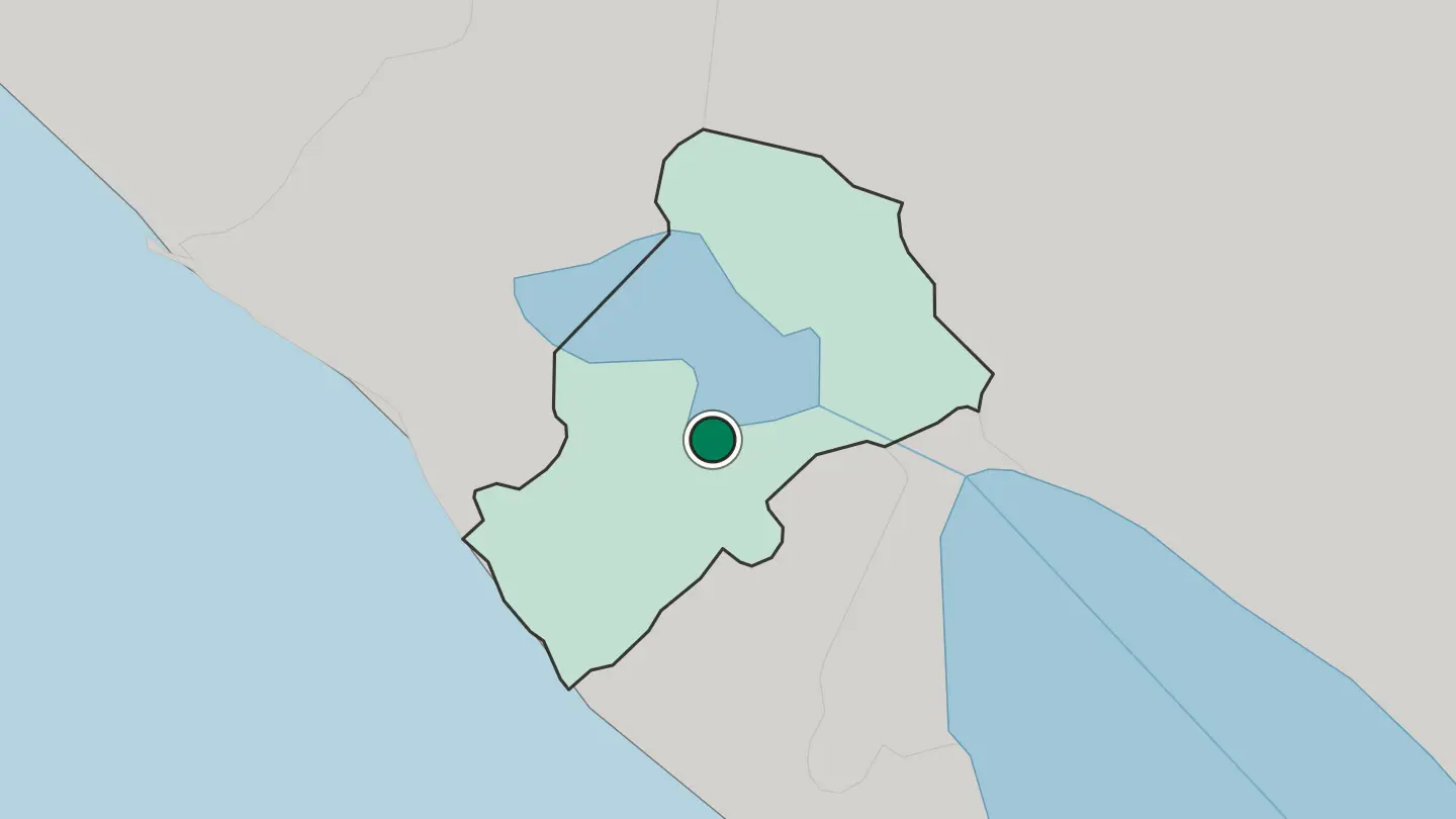 Map of Managua in Nicaragua