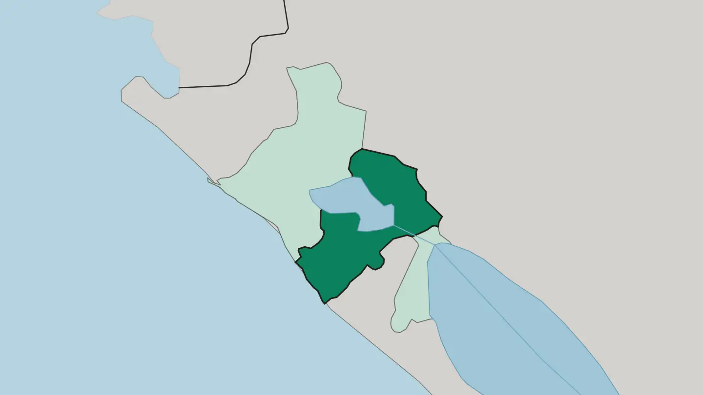 Map of Departamento de Managua in Nicaragua