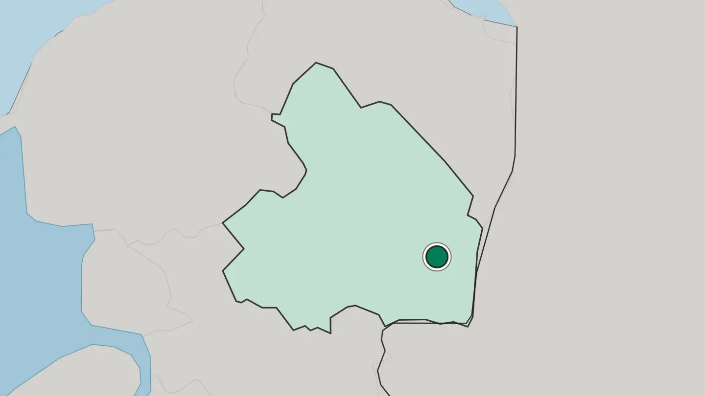 Map of Emmen in Netherlands