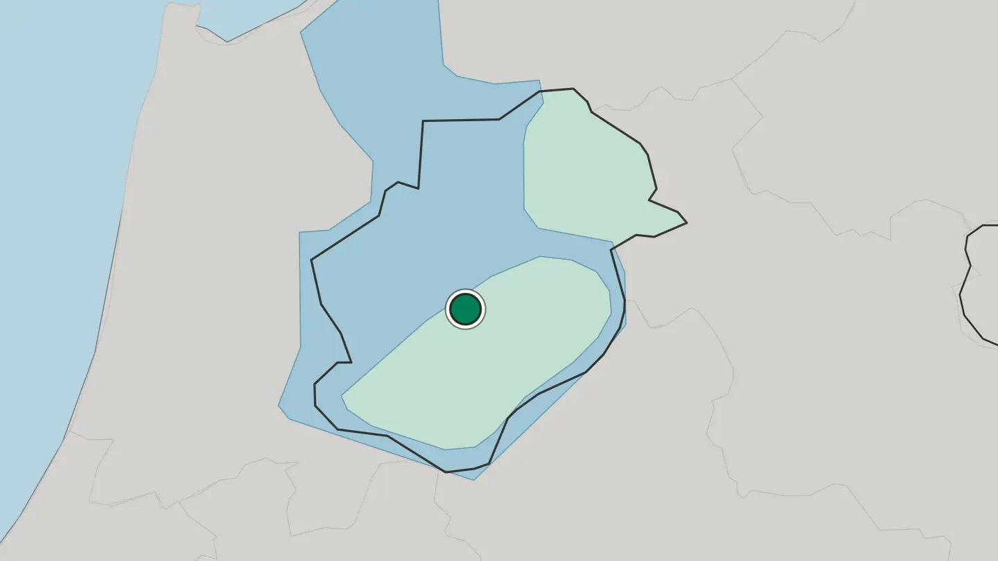 Map of Lelystad in Netherlands
