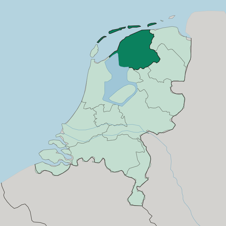 Map showing Provincie Friesland — In Netherlands