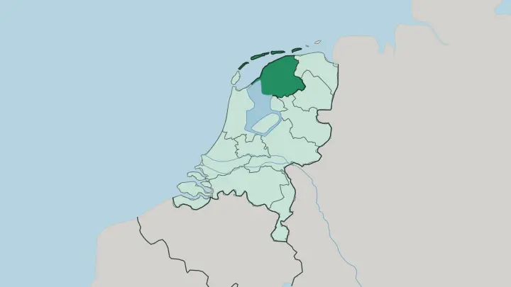 Map of Provincie Friesland in Netherlands
