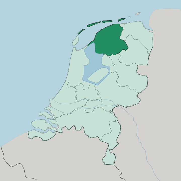 Map showing Provincie Friesland — In Netherlands