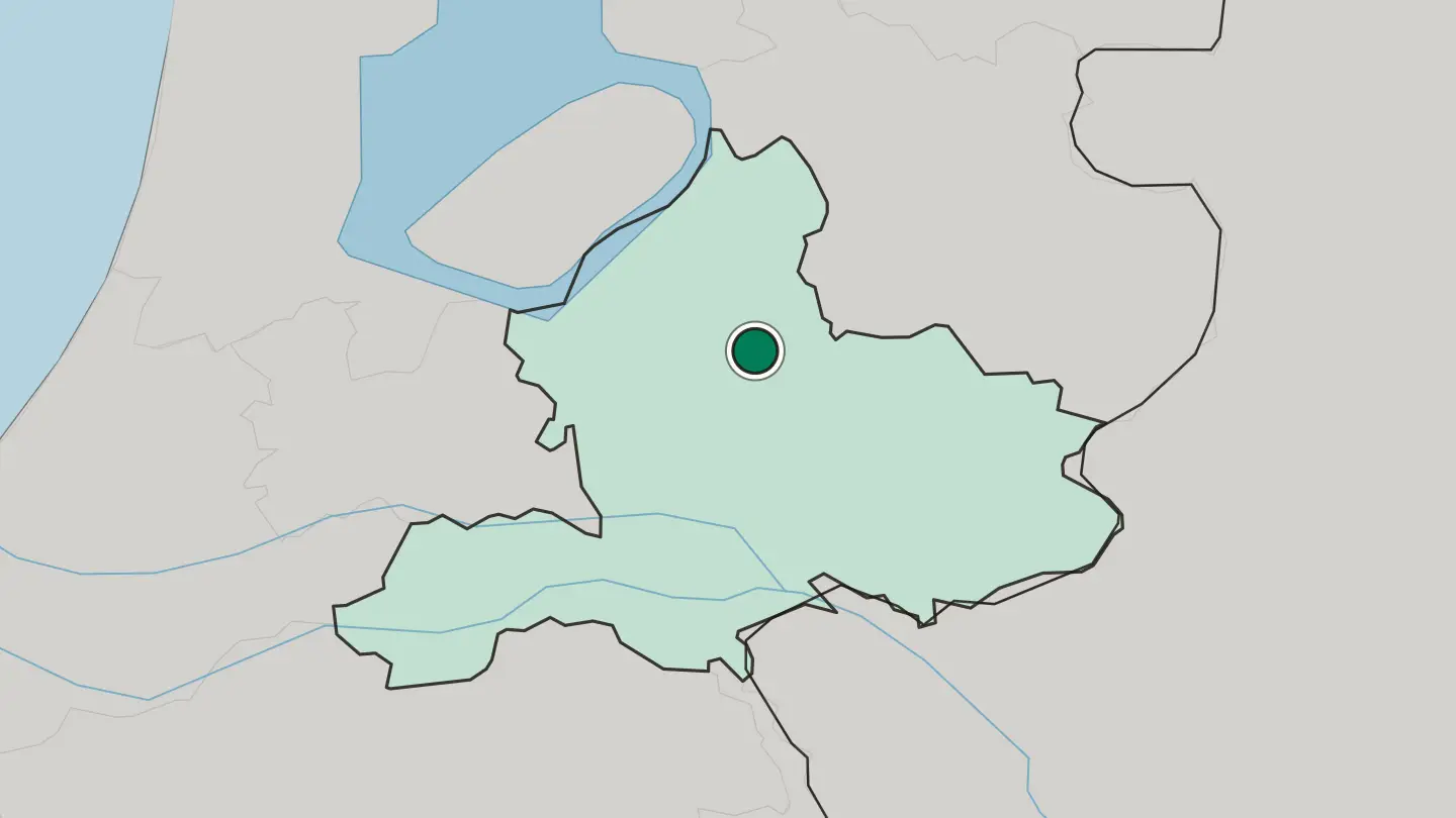 Map of Apeldoorn in Netherlands