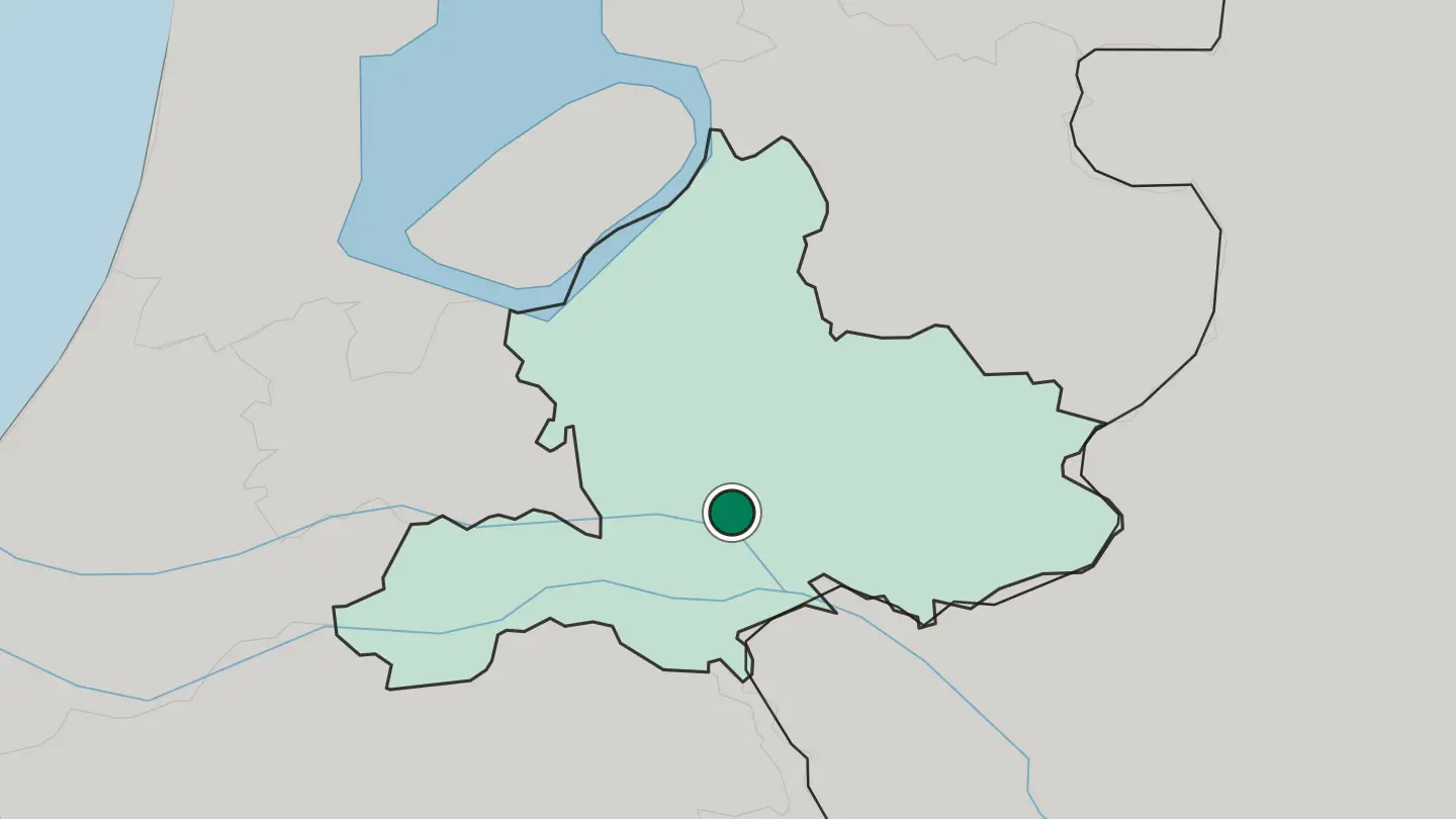 Map of Arnhem in Netherlands