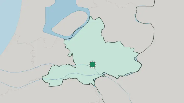 Map of Arnhem in Netherlands
