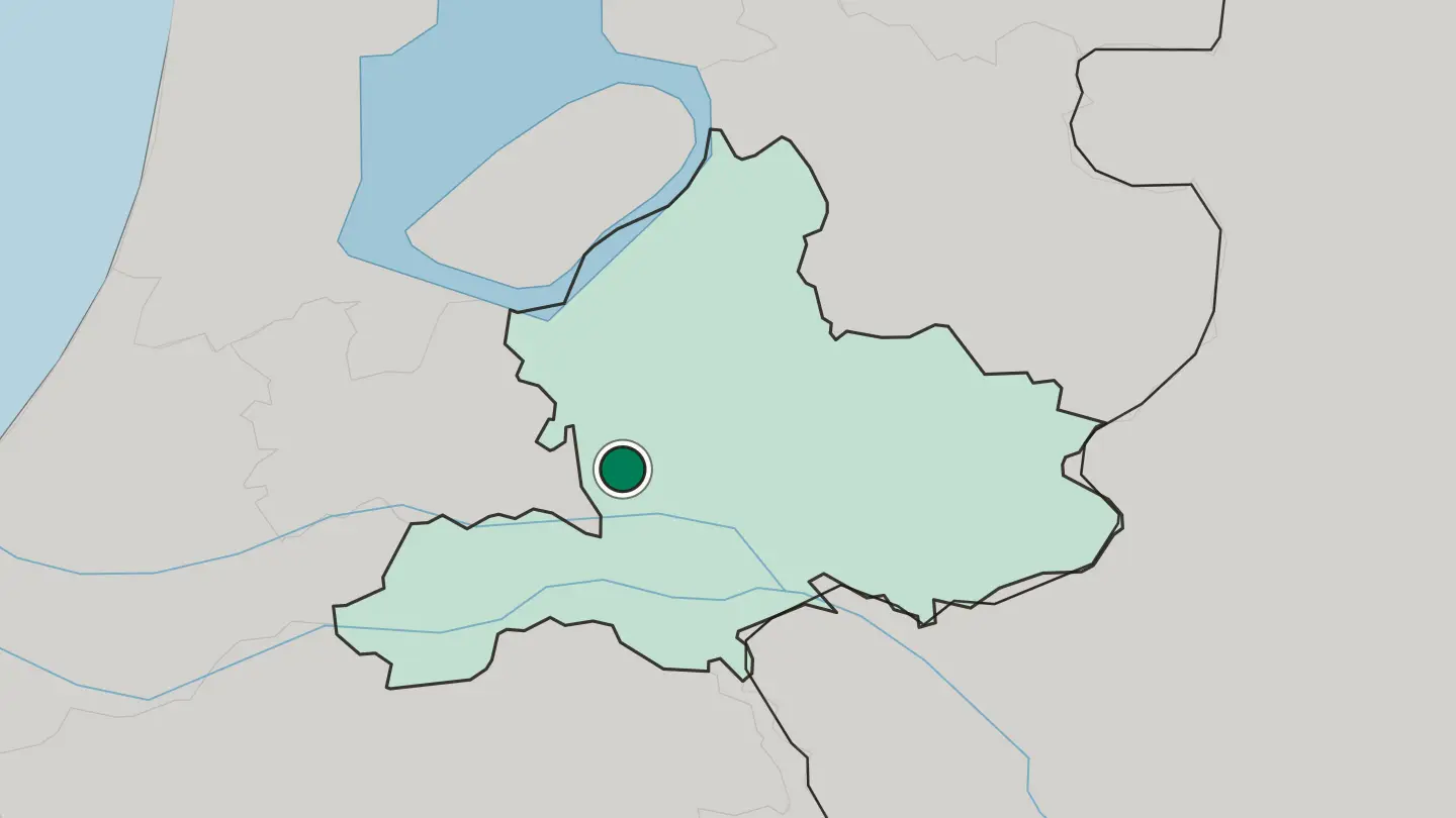 Map of Ede in Netherlands