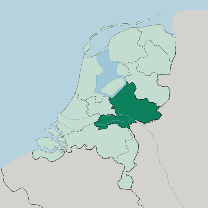 Map showing Provincie Gelderland — In Netherlands