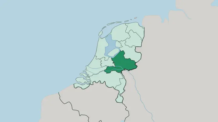 Map of Provincie Gelderland in Netherlands