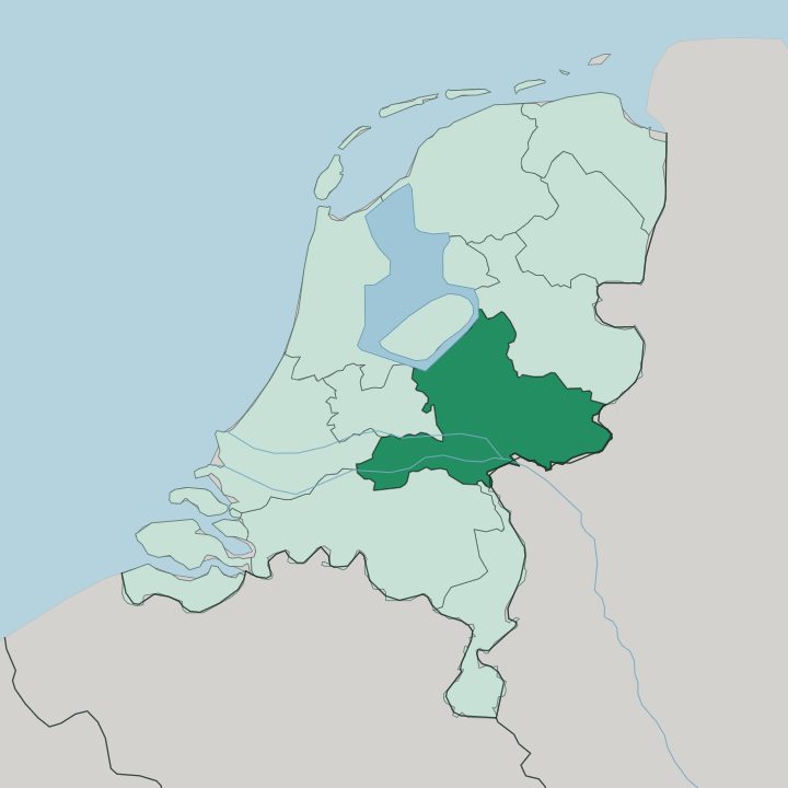 Map showing Provincie Gelderland — In Netherlands