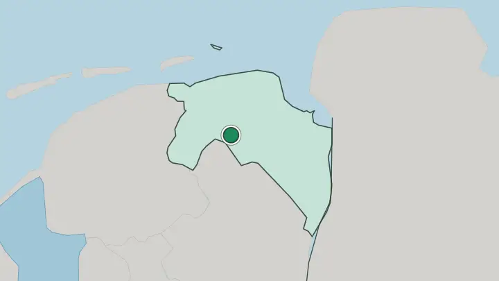 Map of Groningen in Netherlands