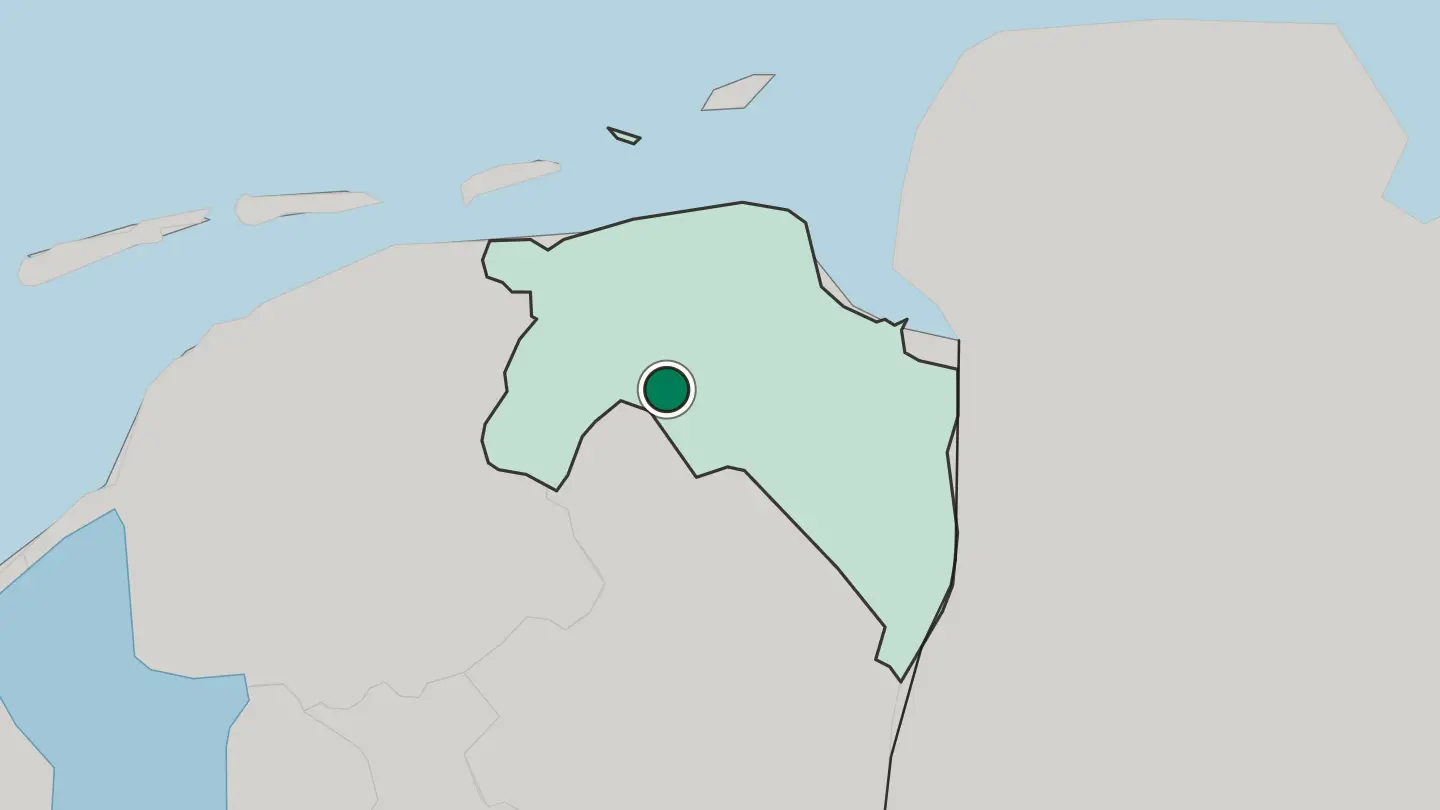 Map of Groningen in Netherlands