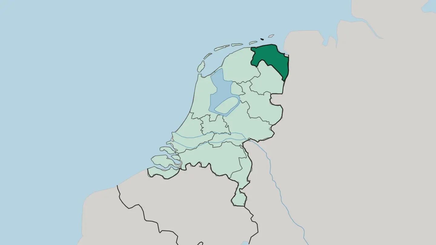 Map of Provincie Groningen in Netherlands