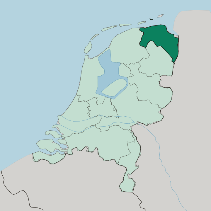 Map showing Provincie Groningen — In Netherlands