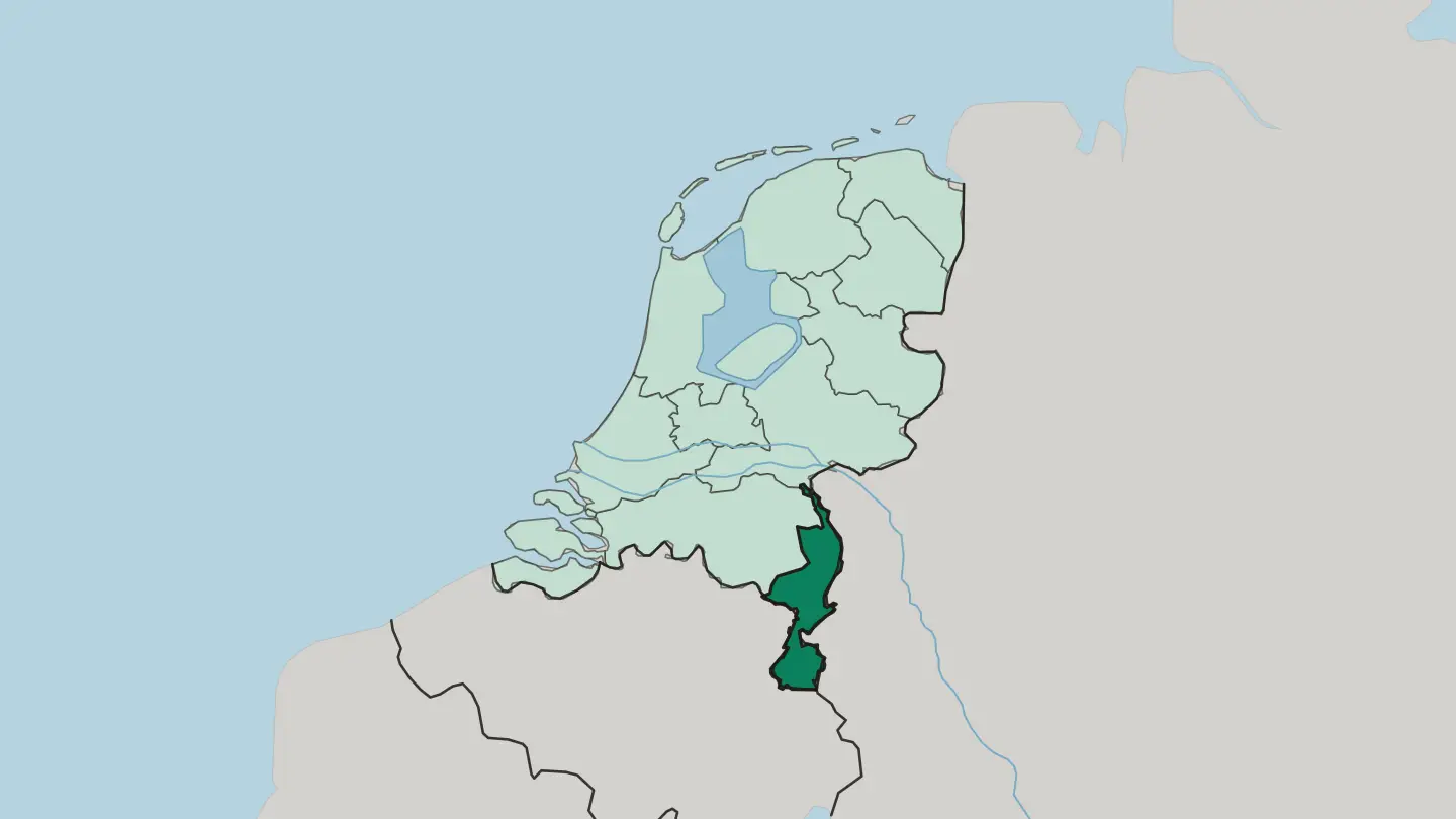 Map of Provincie Limburg in Netherlands