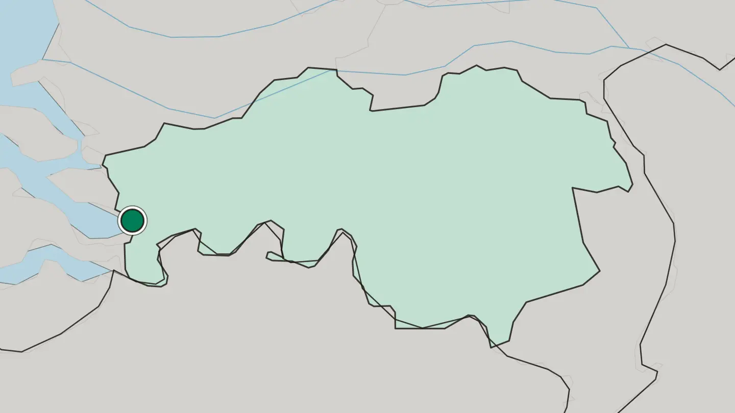 Map of Bergen op Zoom in Netherlands