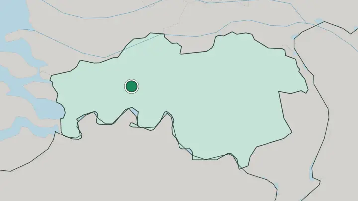 Map of Breda in Netherlands