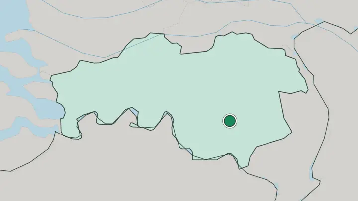 Map of Eindhoven in Netherlands