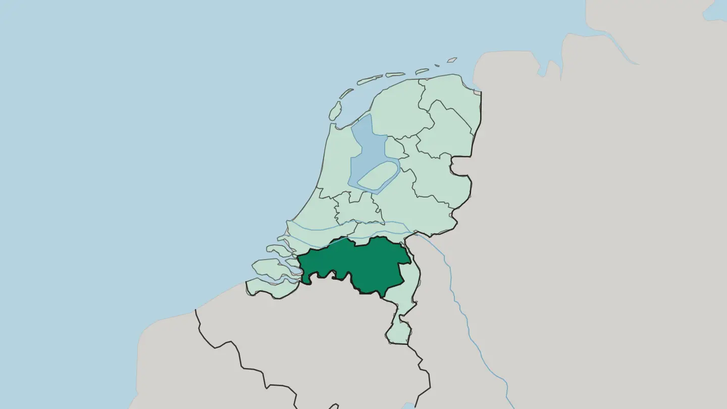 Map of Provincie Noord-Brabant in Netherlands