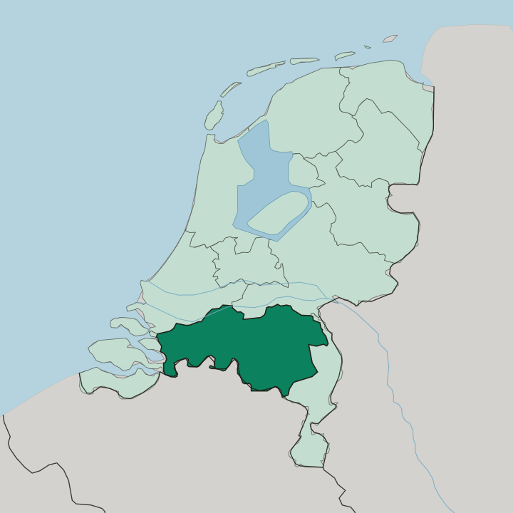 Map showing Provincie Noord-Brabant — In Netherlands