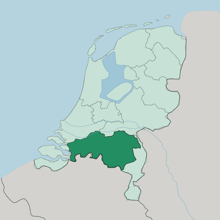 Map showing Provincie Noord-Brabant — In Netherlands