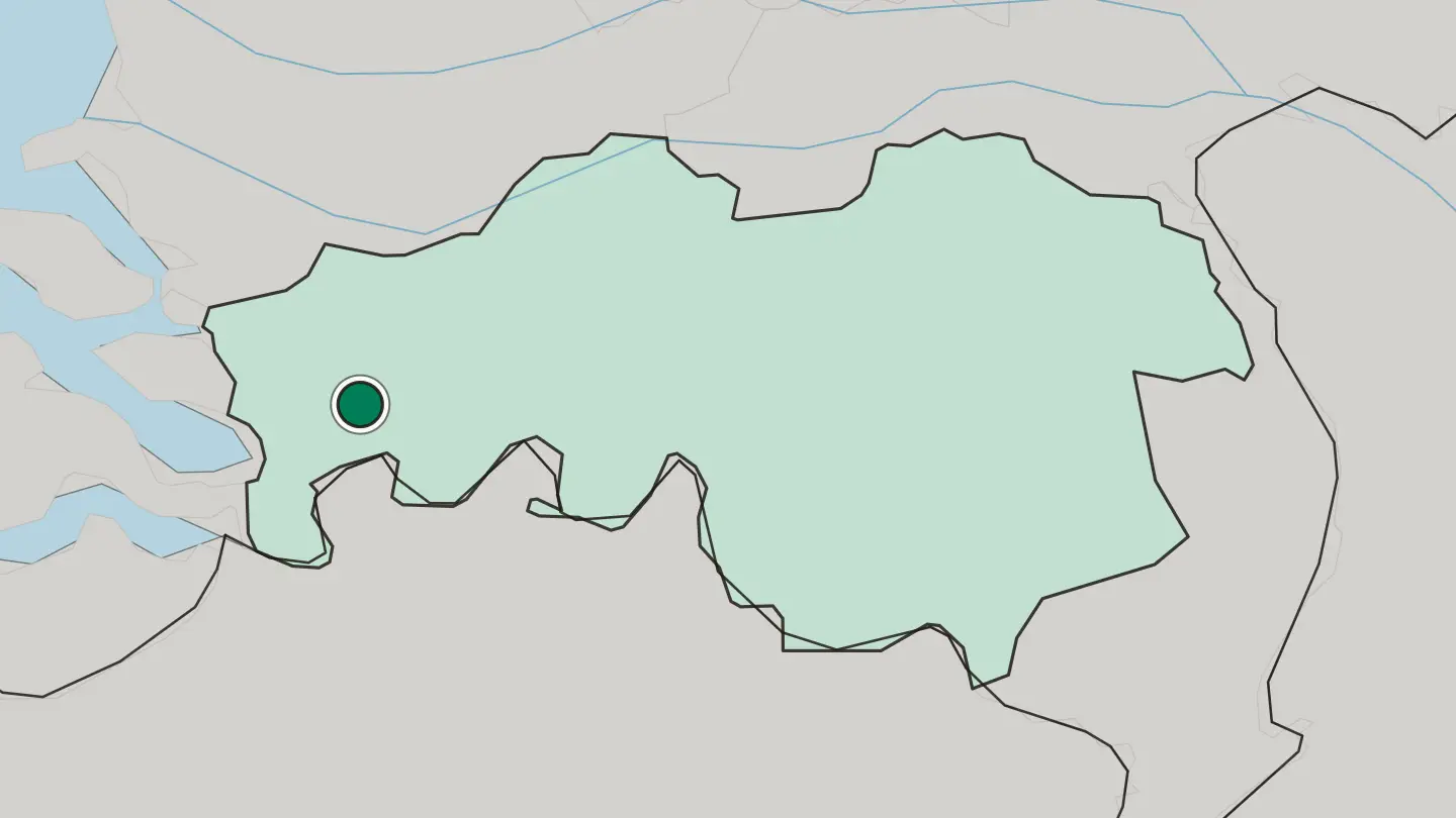 Map of Roosendaal in Netherlands