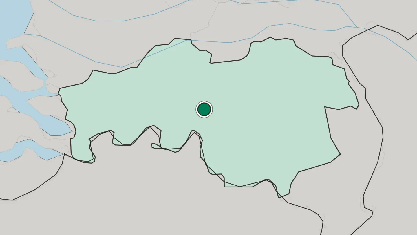 Map of Tilburg in Netherlands