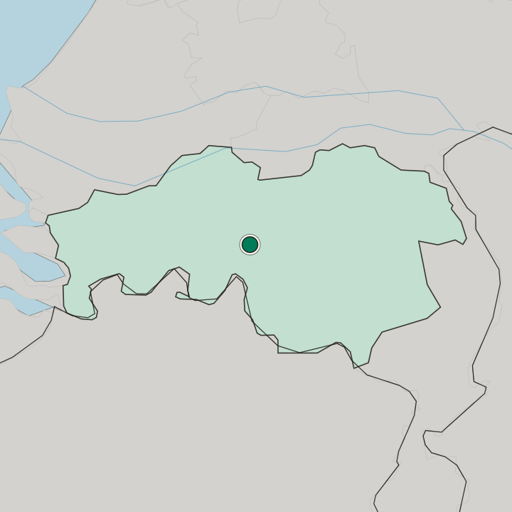 Map showing Tilburg — In Provincie Noord-Brabant