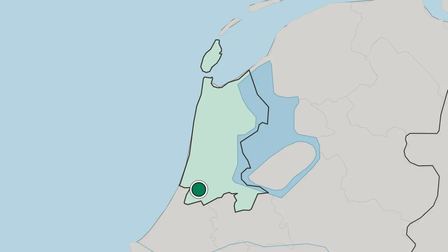 Map of Hoofddorp in Netherlands