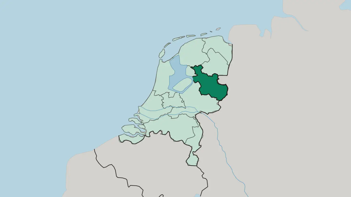 Map of Provincie Overijssel in Netherlands