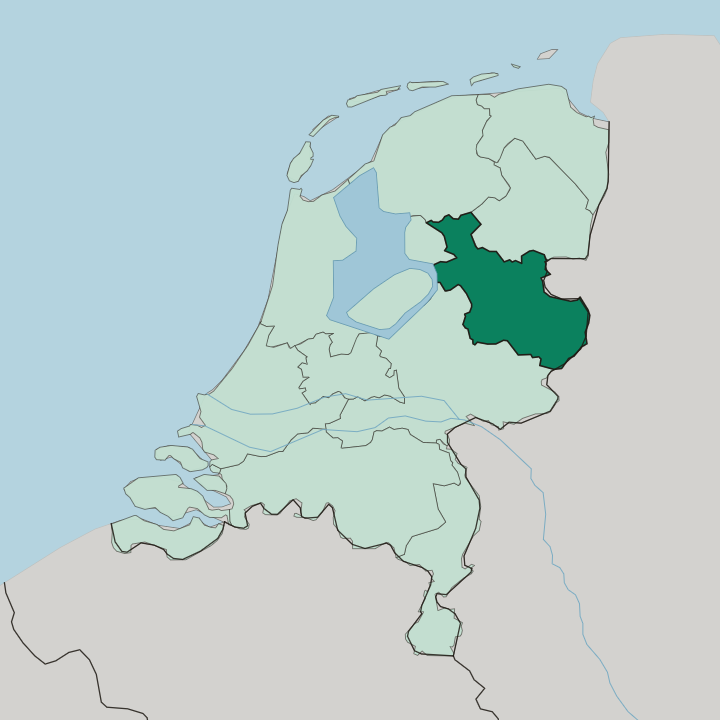 Map showing Provincie Overijssel — In Netherlands