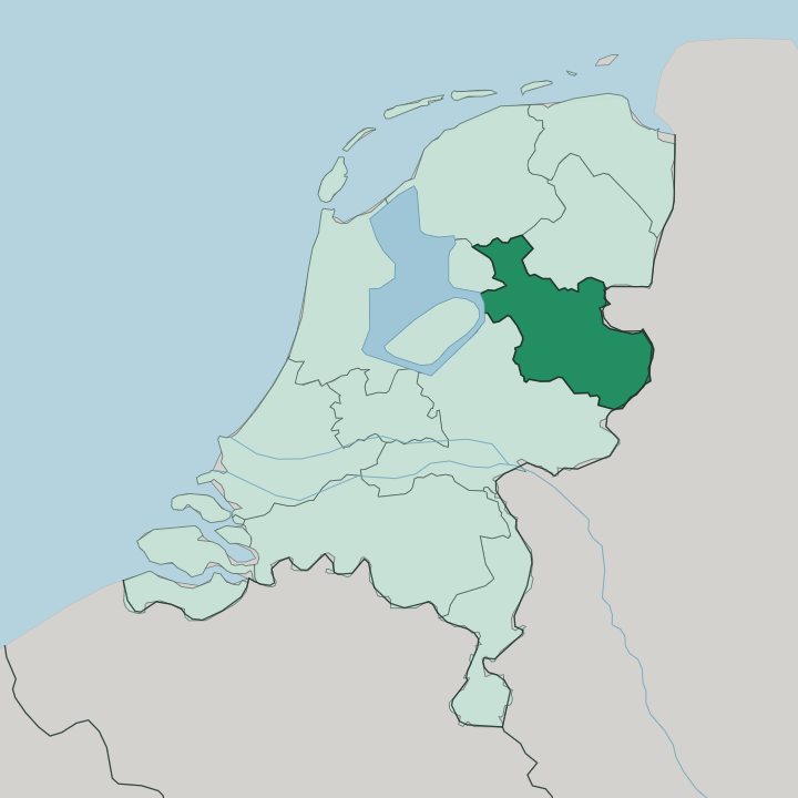 Map showing Provincie Overijssel — In Netherlands