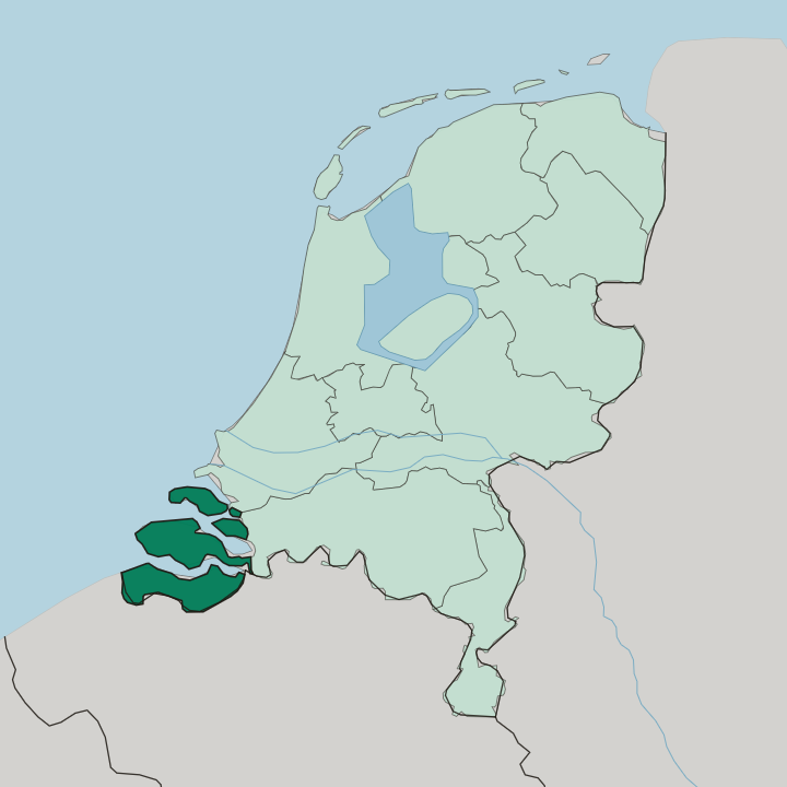 Map showing Provincie Zeeland — In Netherlands